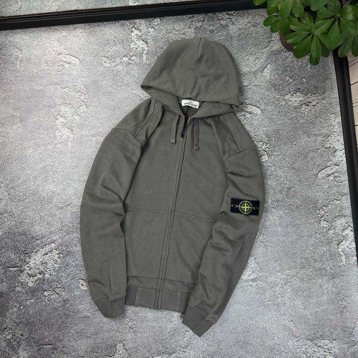 Сірий зіп-худи Stone Island GRAY зипка Стон Айленд