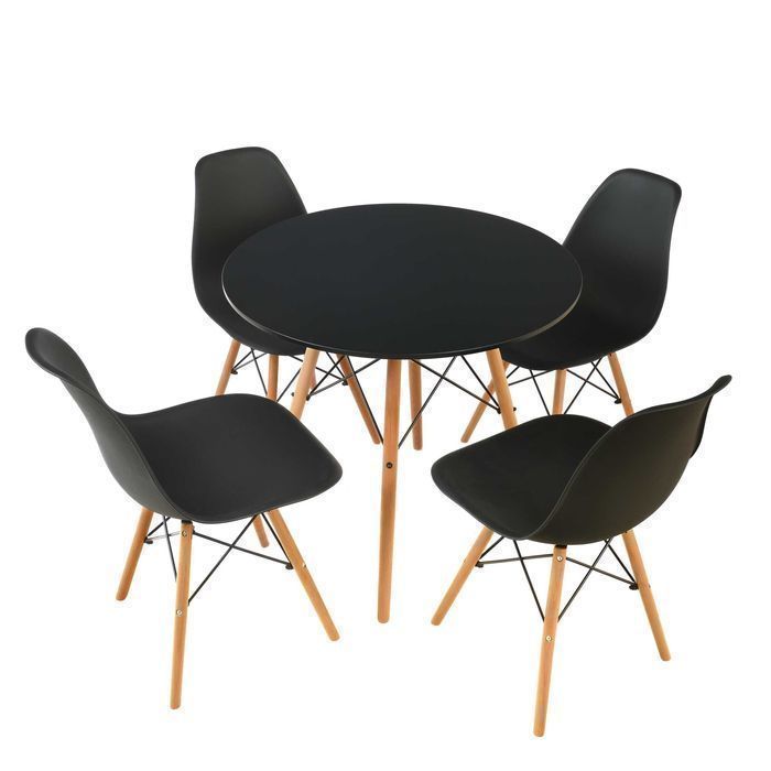 NOWY Biały Okrągły Stół i Krzesła Do Jadalni Kuchni Salonu Z Krzesłami