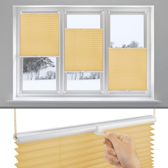 Roleta plisowana Eurohome Easyfix 105 x 100 cm Beżowa, bez wiercenia