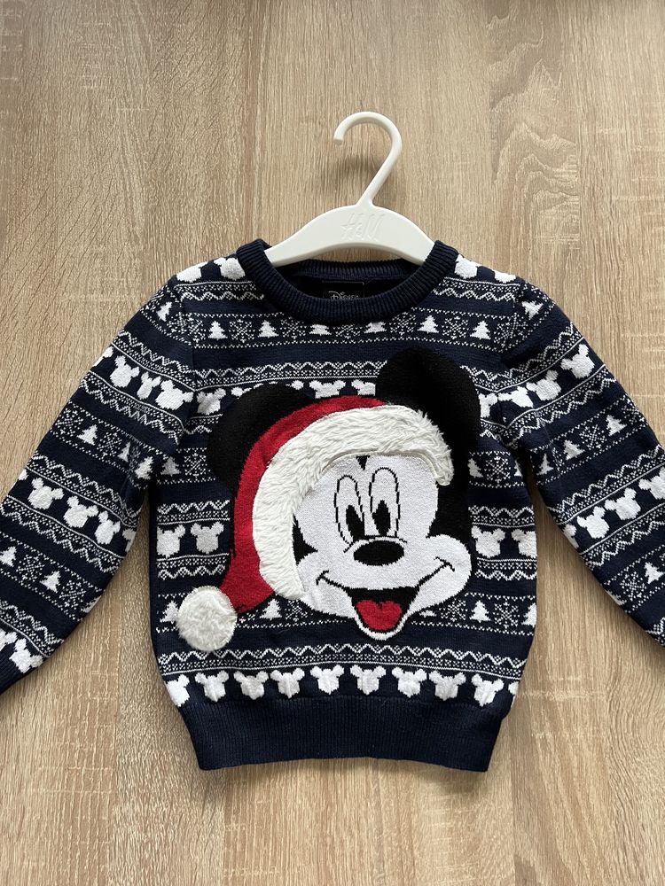 Disney Mickey super sweterek na święta chłopięcy sweter 92 cm!