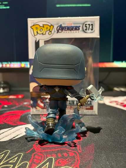 Captain America with Electrified Mjolnir and Broken Shield funko pop