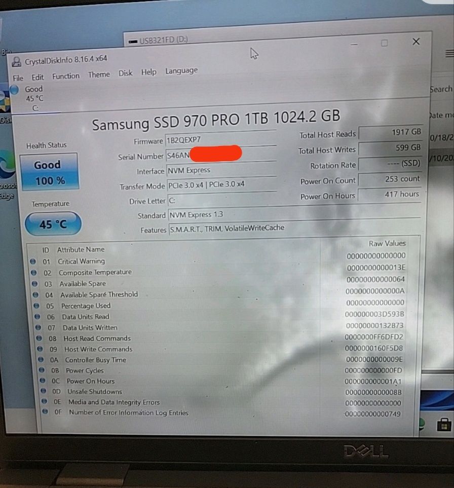 SSD Samsung 970 Pro 1TB (V-NAND 2bit MLC) - 100% Здоровье! Без износа!