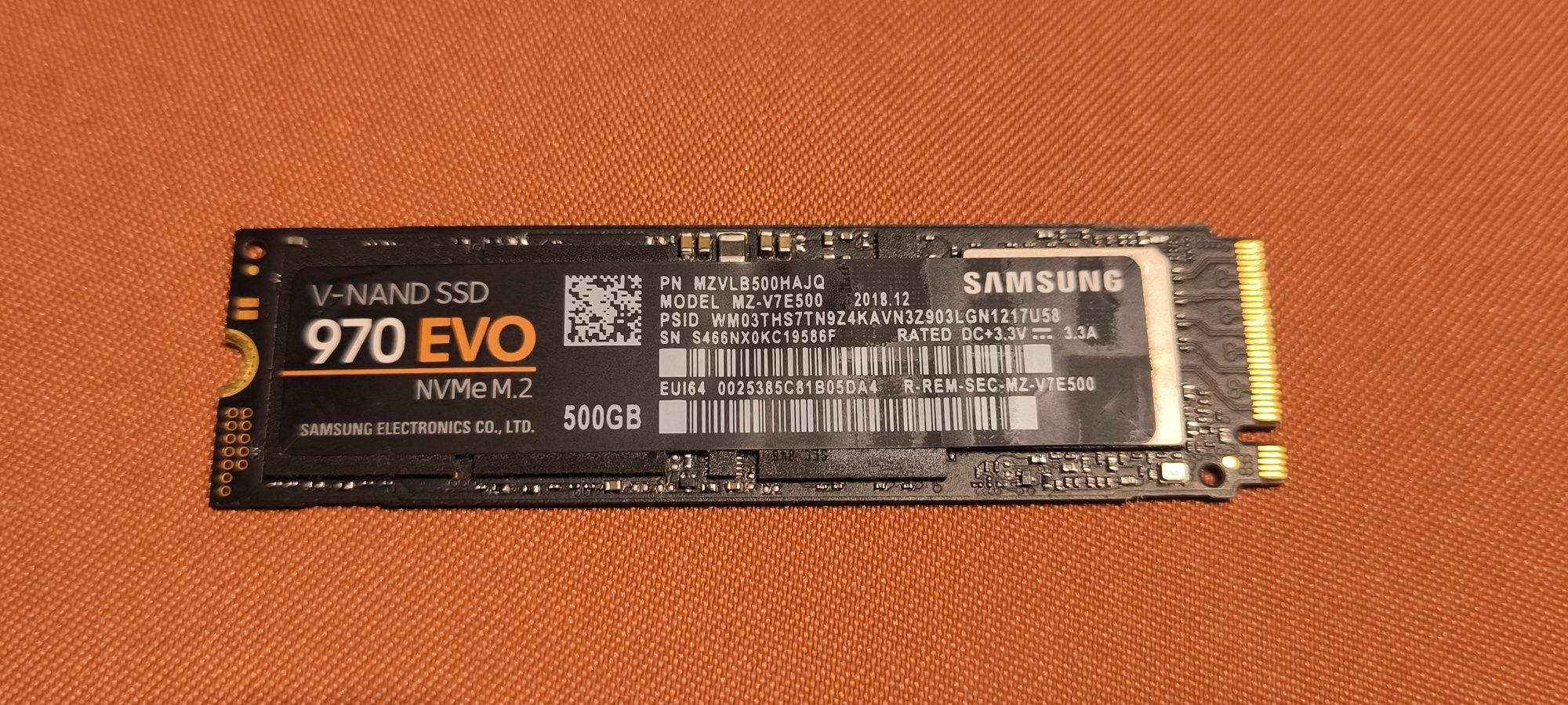 Samsung 970 Evo 500 GB NVMe M.2 SSD