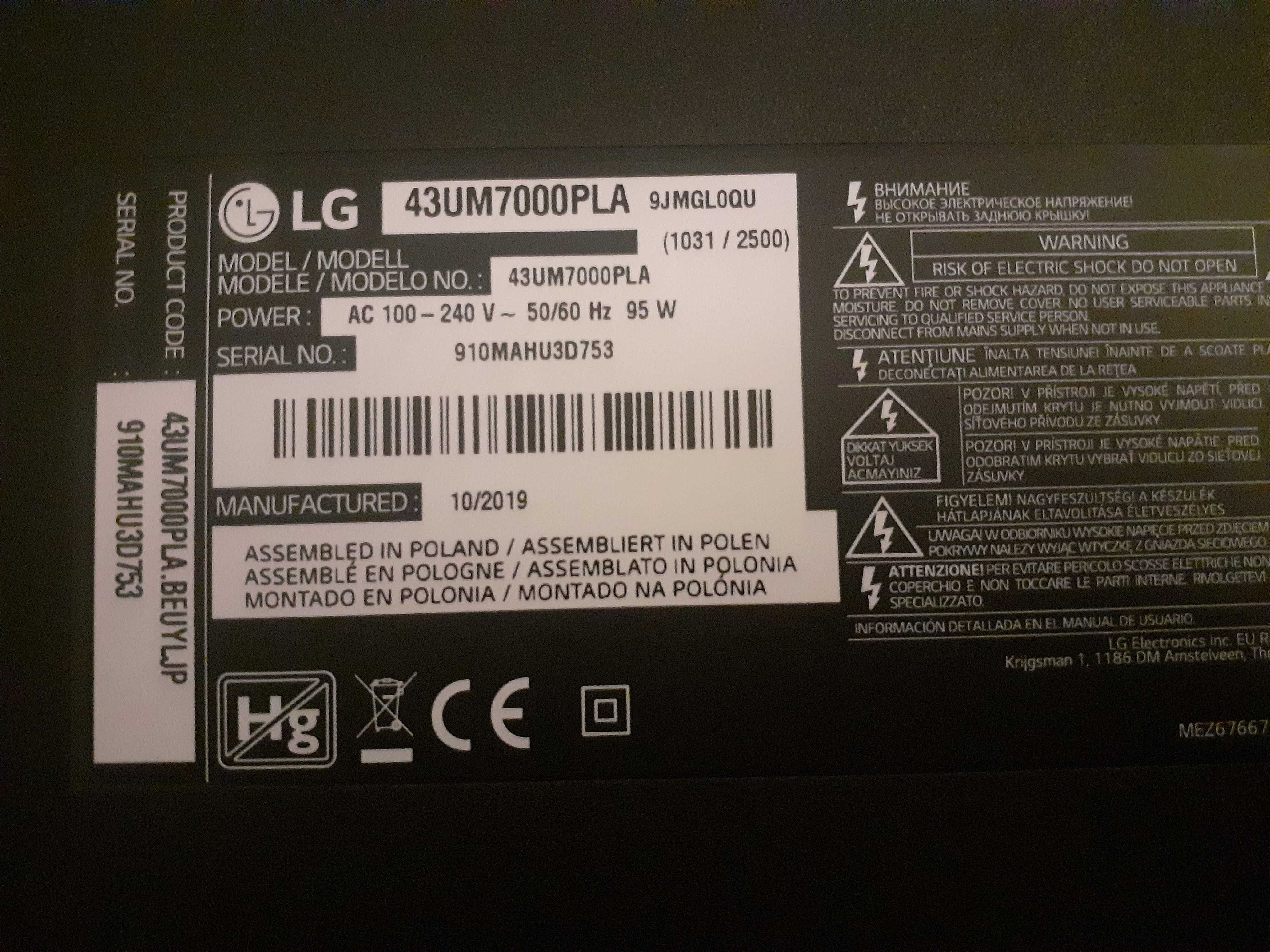 Tv LG 43 polegadas