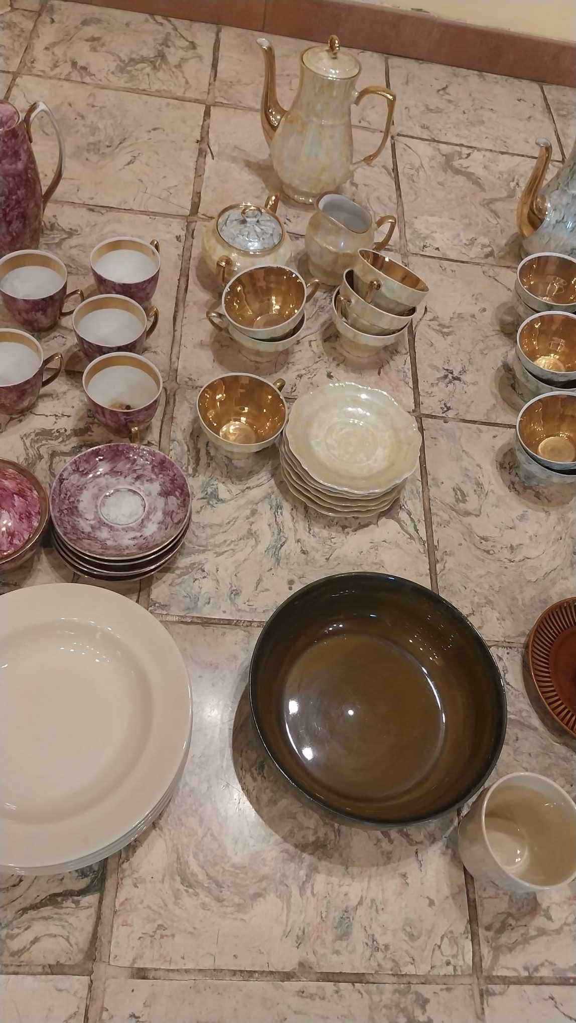 Duży Zestaw ceramiczny PRL do kawy/herbaty