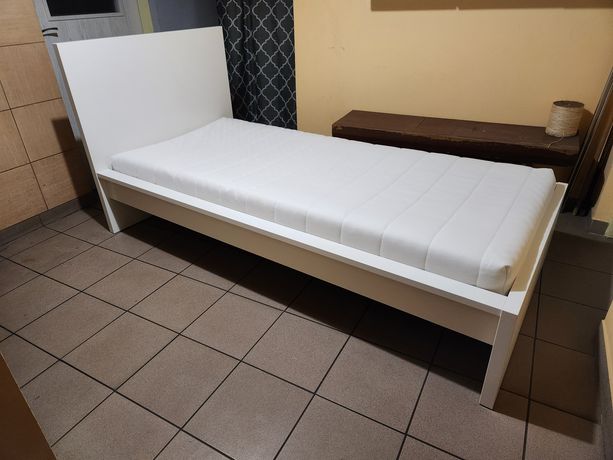 Łóżko kompletne Malm Åsvang Luröy z materacem 90x200 NOWE w IKEA 958zl