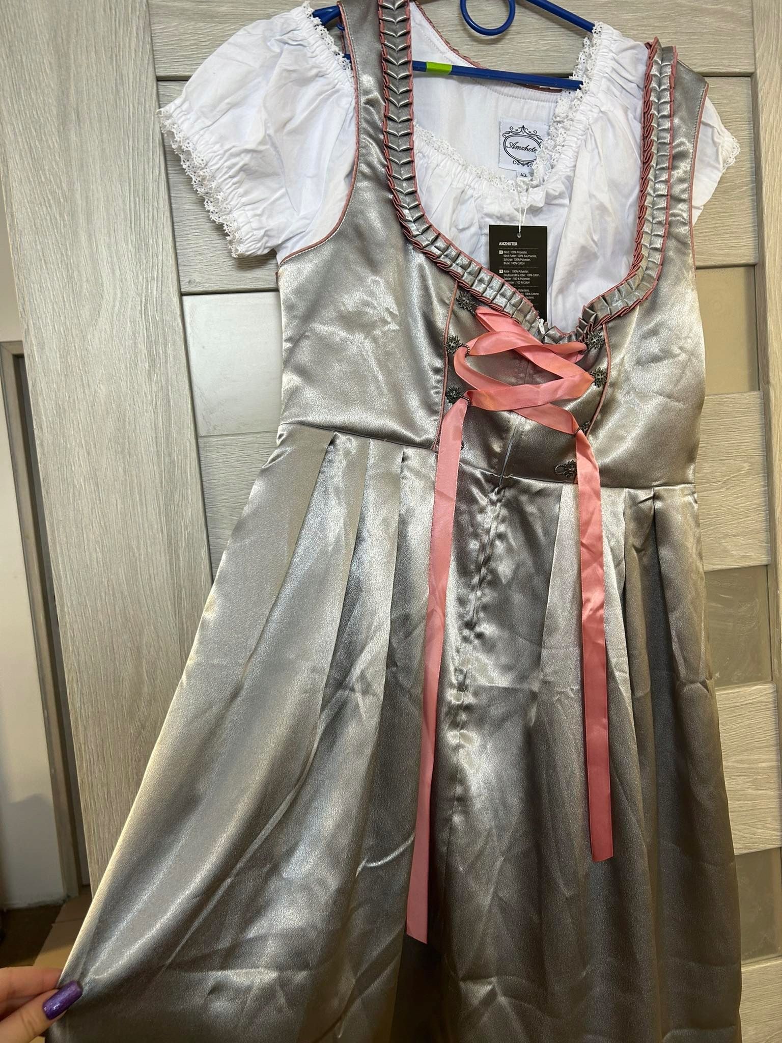 AMZHOTER sukienka bawarka rozkloszowana oktoberfest 42 XL
