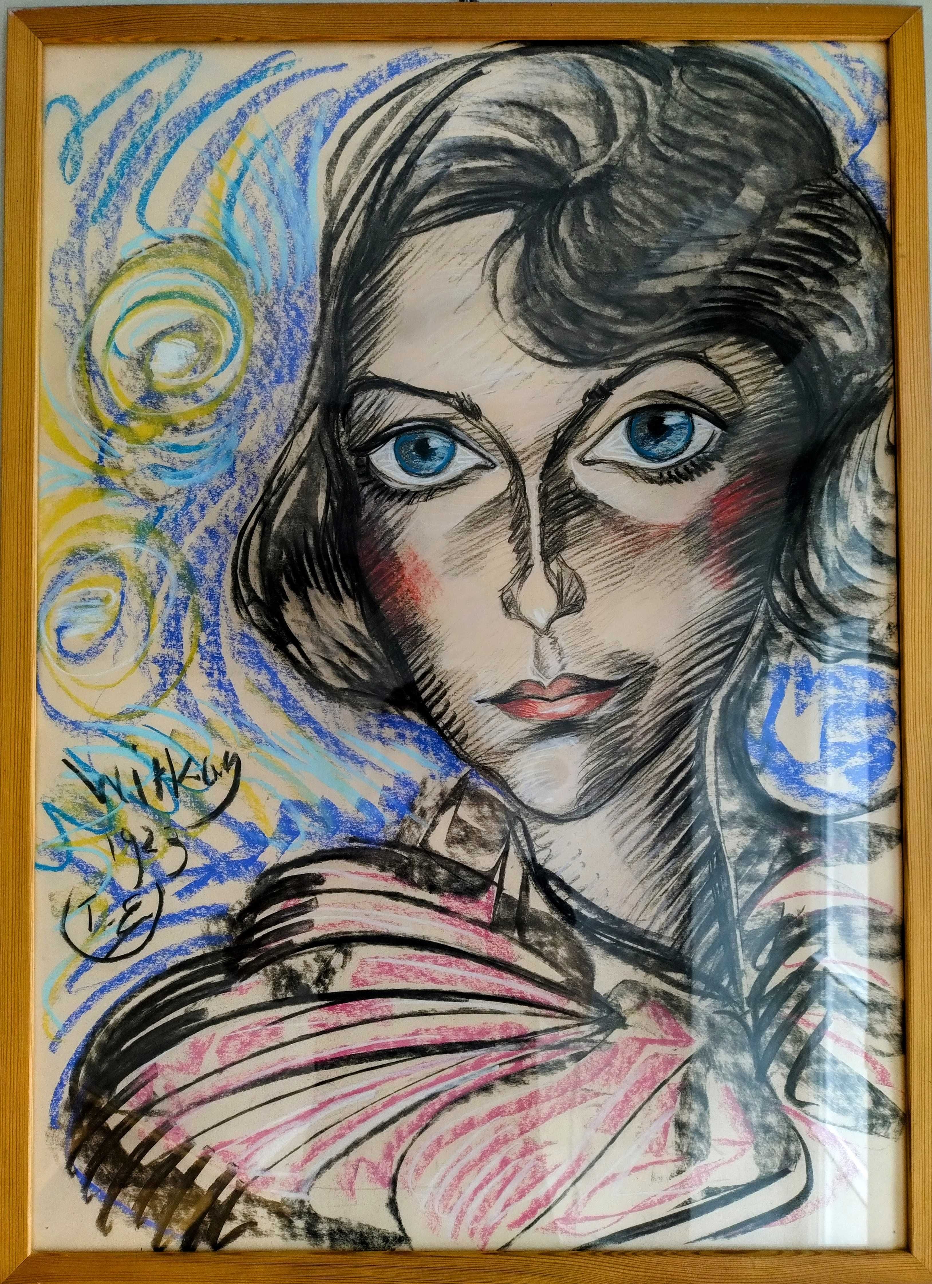 Witkacy - pastel w stylu Witkacego - portret Jadwigi Fabrycy.
