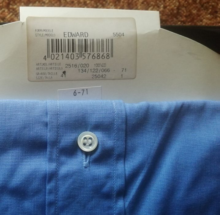 Koszula męska Hugo BOSS nowa okazja r. 41,,niebieska