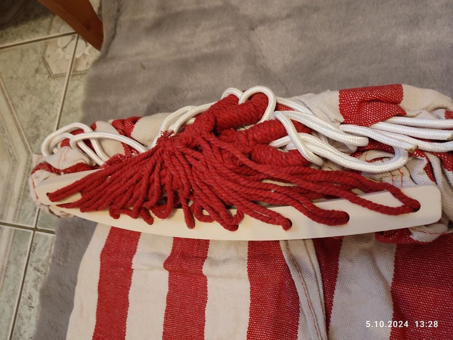 Nowy duży czerwony hamak ogrodowy dla 2 osób