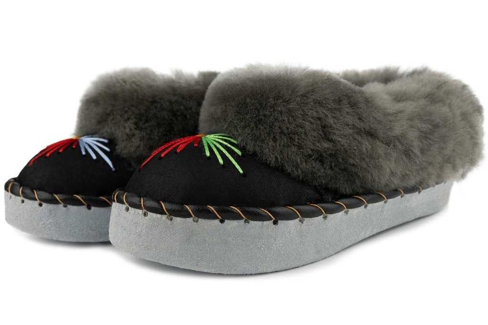 Pantofle Bambosze Damskie Kapcie Góralskie Wełniane Ciepłe Laczki