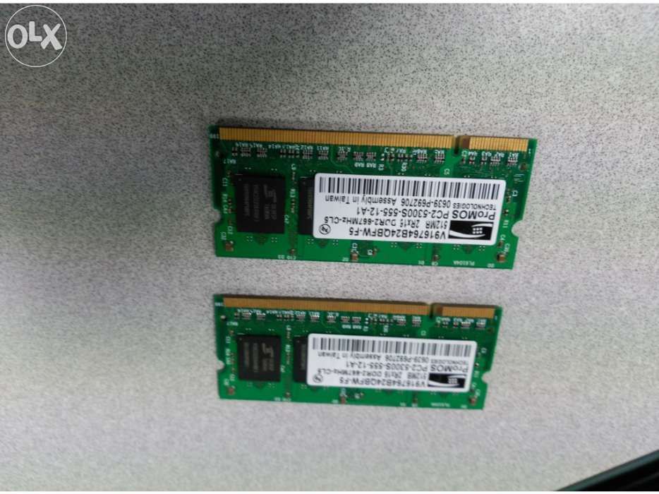 2 Memórias Ram de 512 MB de HP Pavillon dv 6000