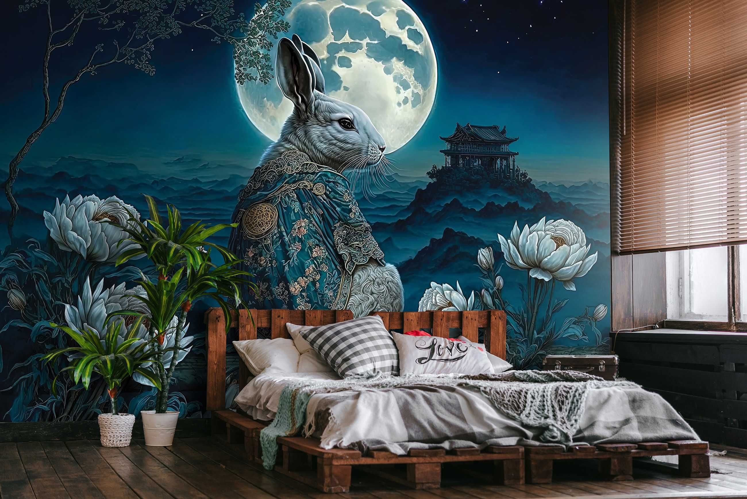 Fototapeta Sztuka Noc Zając Mistyka 3D Na Twój Własny Rozmiar + KLEJ