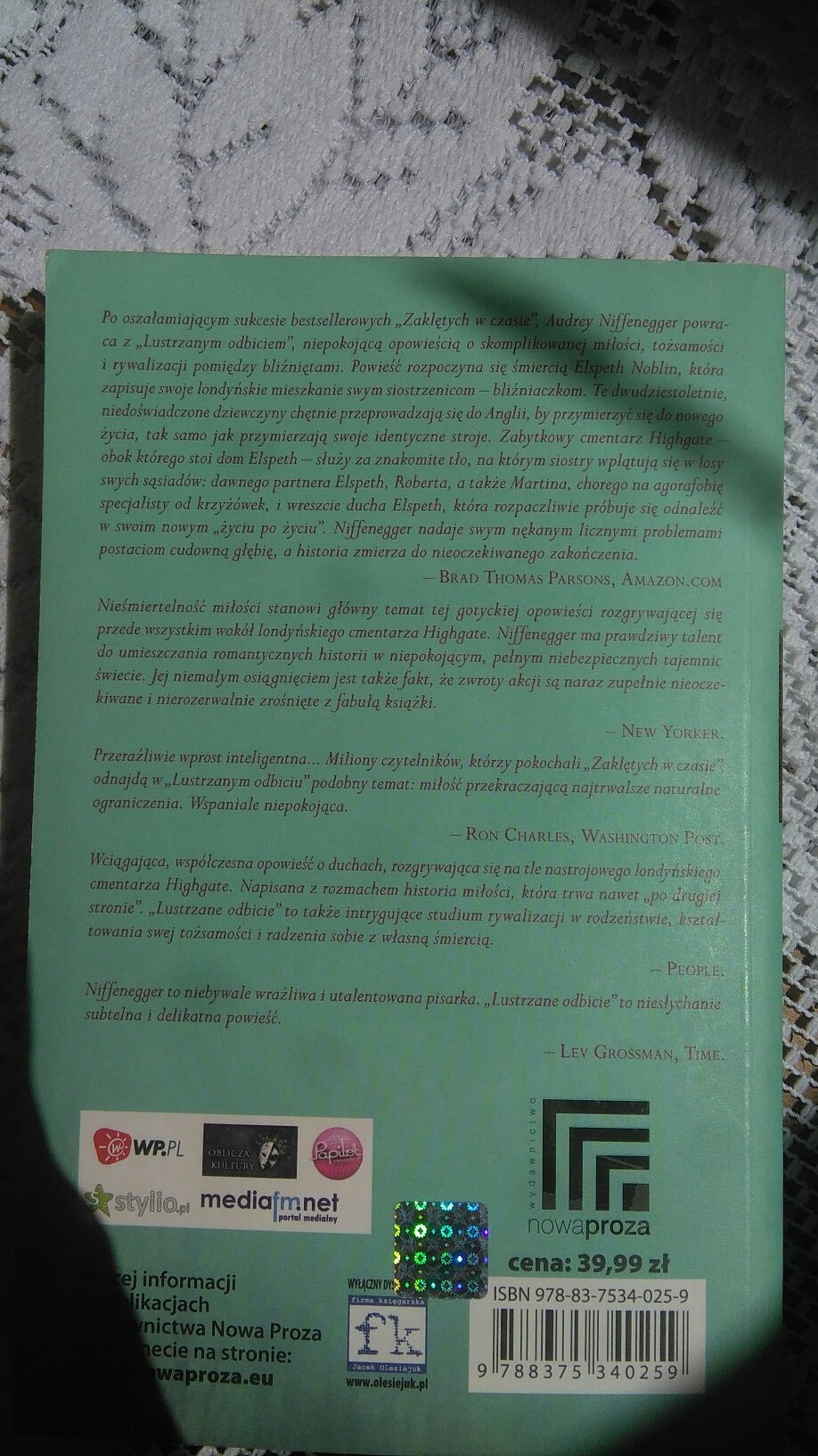 Książka Lustrzane odbicie, Audrey Niffenegger