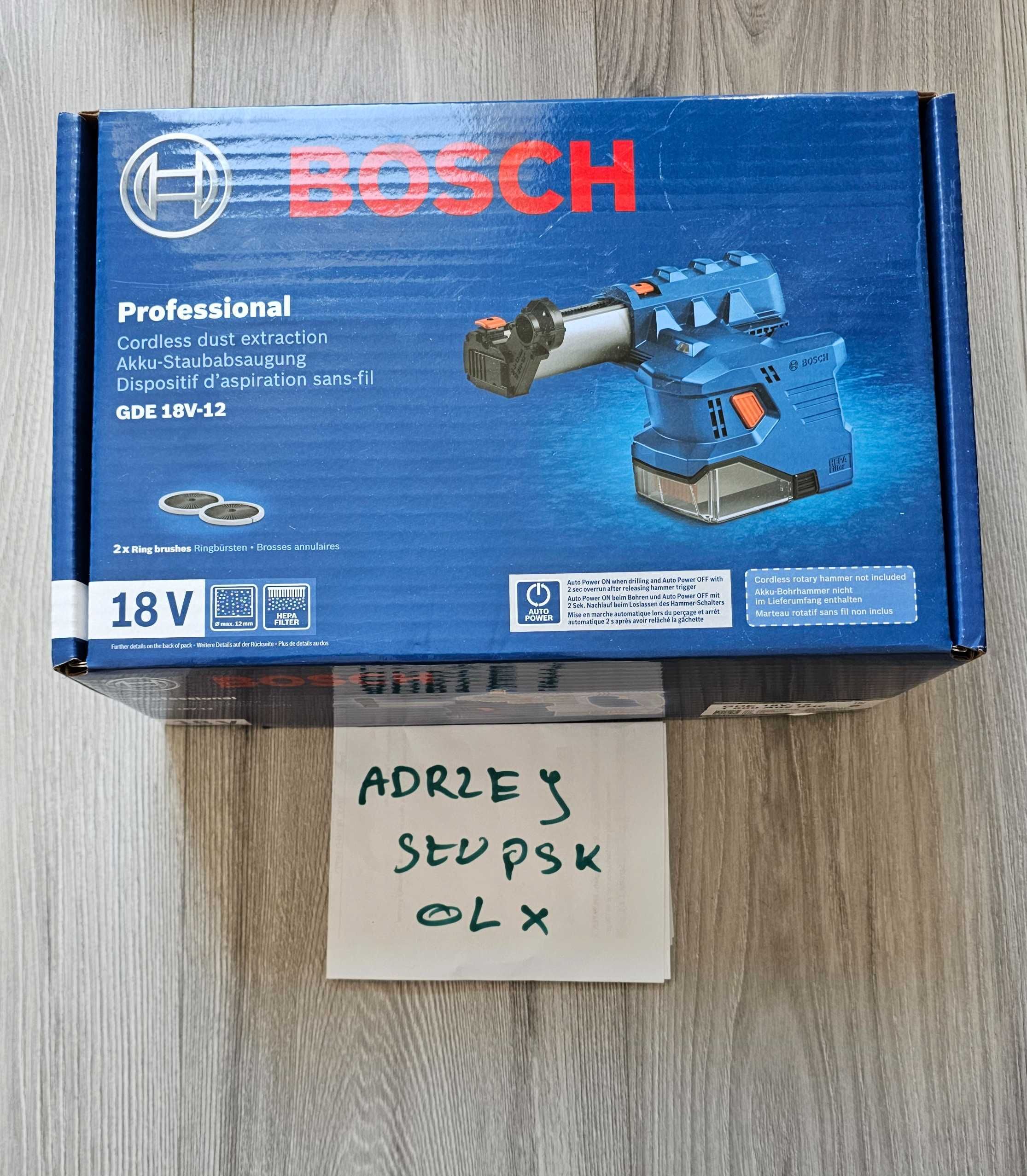Nowy BOSCH GDE 18V-12 PROFESSIONAL system odsysania zaplombowany
