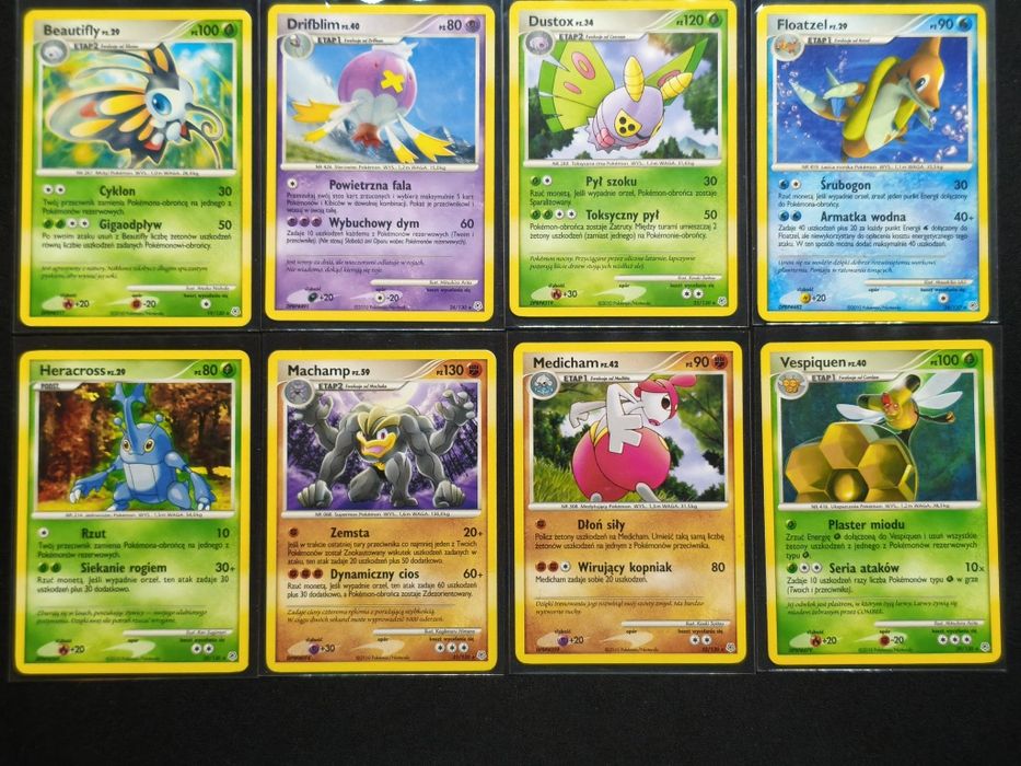 Polskie karty Pokemon Diament i Perła - 8 rzadkich kart