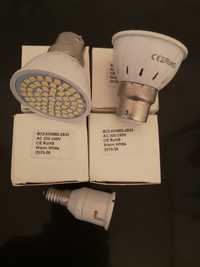 4 Lâmpadas LED 7W B22 branco quente 220-240V