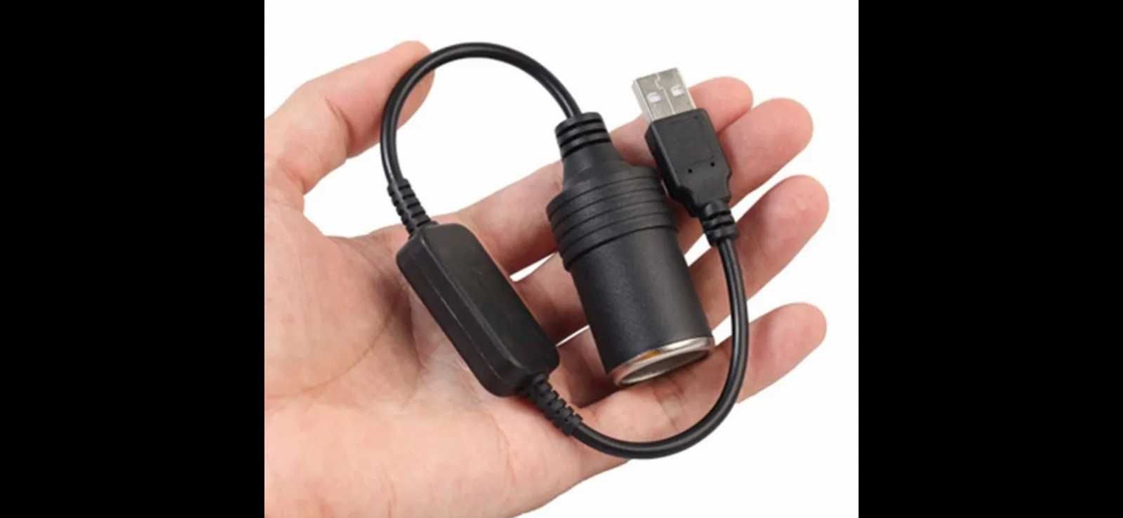 ; Переходник преобразователь USB автомобильный прикуриватель 12V