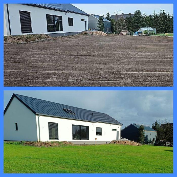 Usługi ogrodnicze. glebogryzarka separacyjną, koszenie trawy równanie