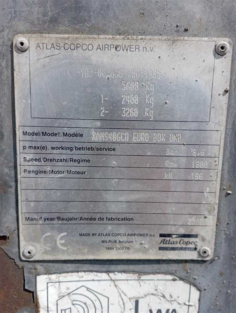 Sprężarka spalinowa ATLAS COPCO  XAMS406 CD, 186 kW, S014989