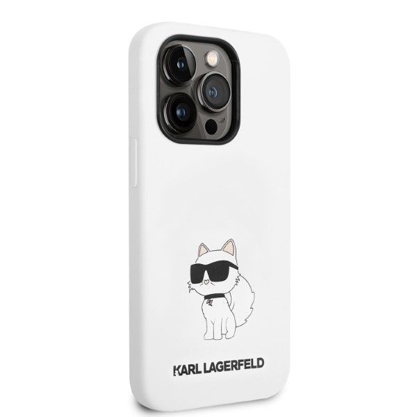 Etui na iPhone 14 Pro Max Karl Lagerfeld Choupette - Biały Silicon