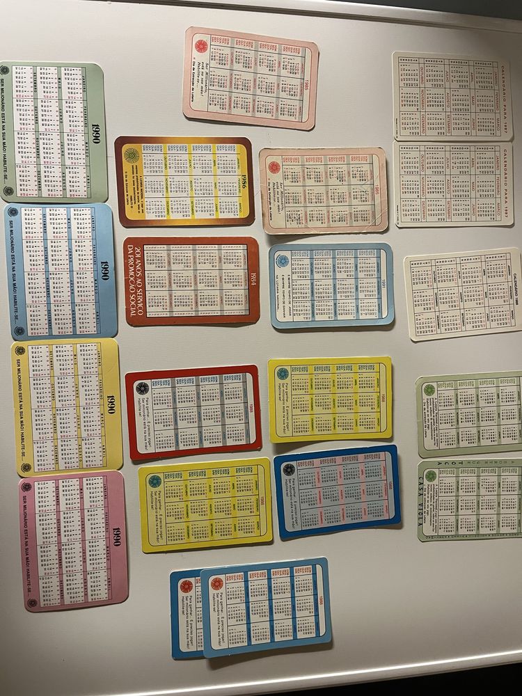 20 Calendários da Lotaria e totobola década 80