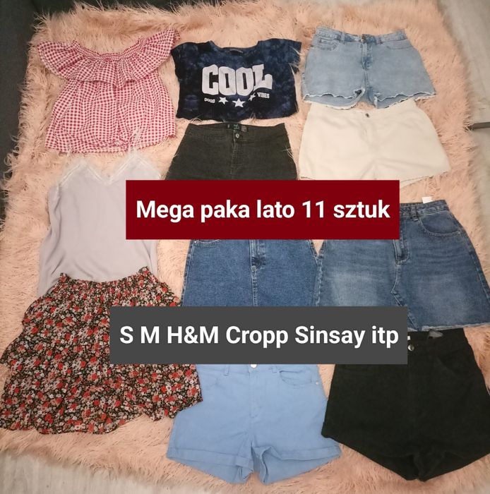 S M 36 38 mega paka lato 11 sztuk konkrety H&M Cropp Sinsay Kiabi