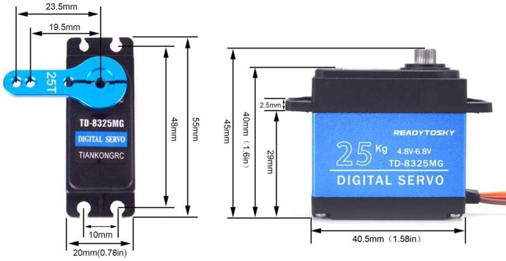 Servo Digital TD-8325MG 25kg 270º Pinhões de metal