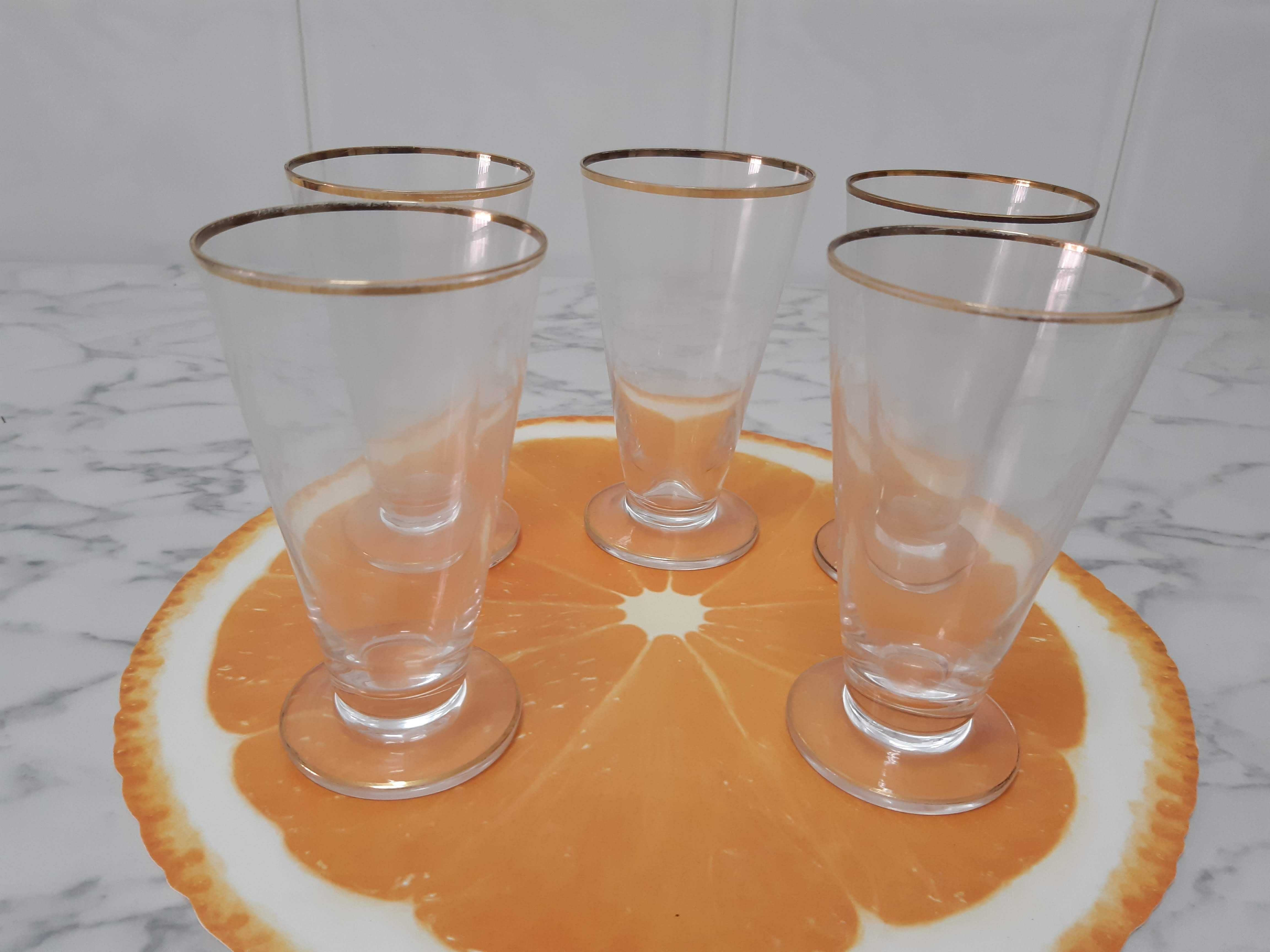 5 copos, friso dourado, anos 1950