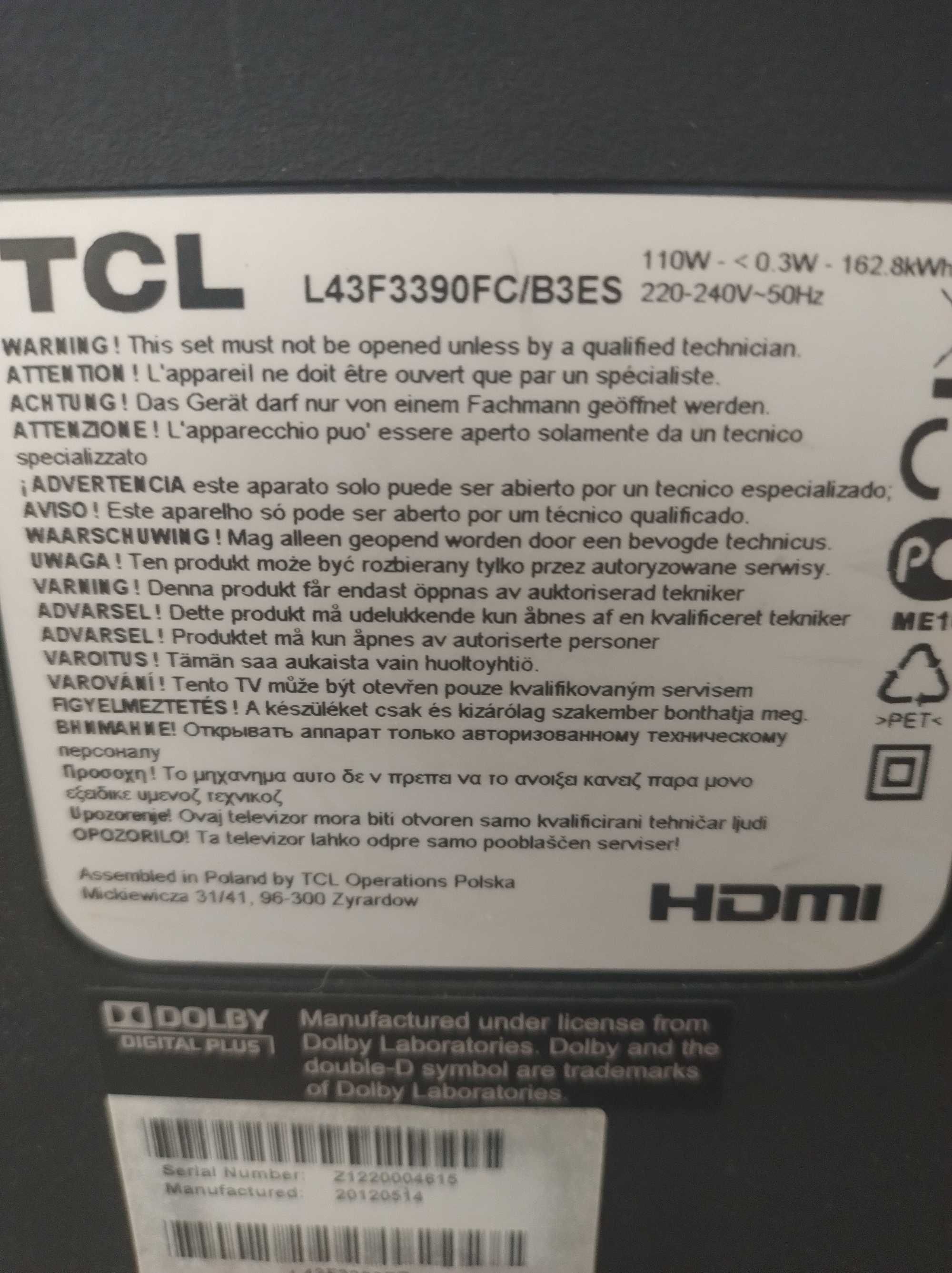 Telewizor TCL 43 cale