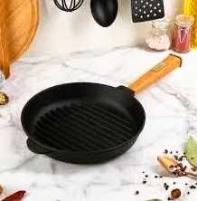 Гриль сковородка чугун круглая для всех плит пательня мангал 260х40 мм