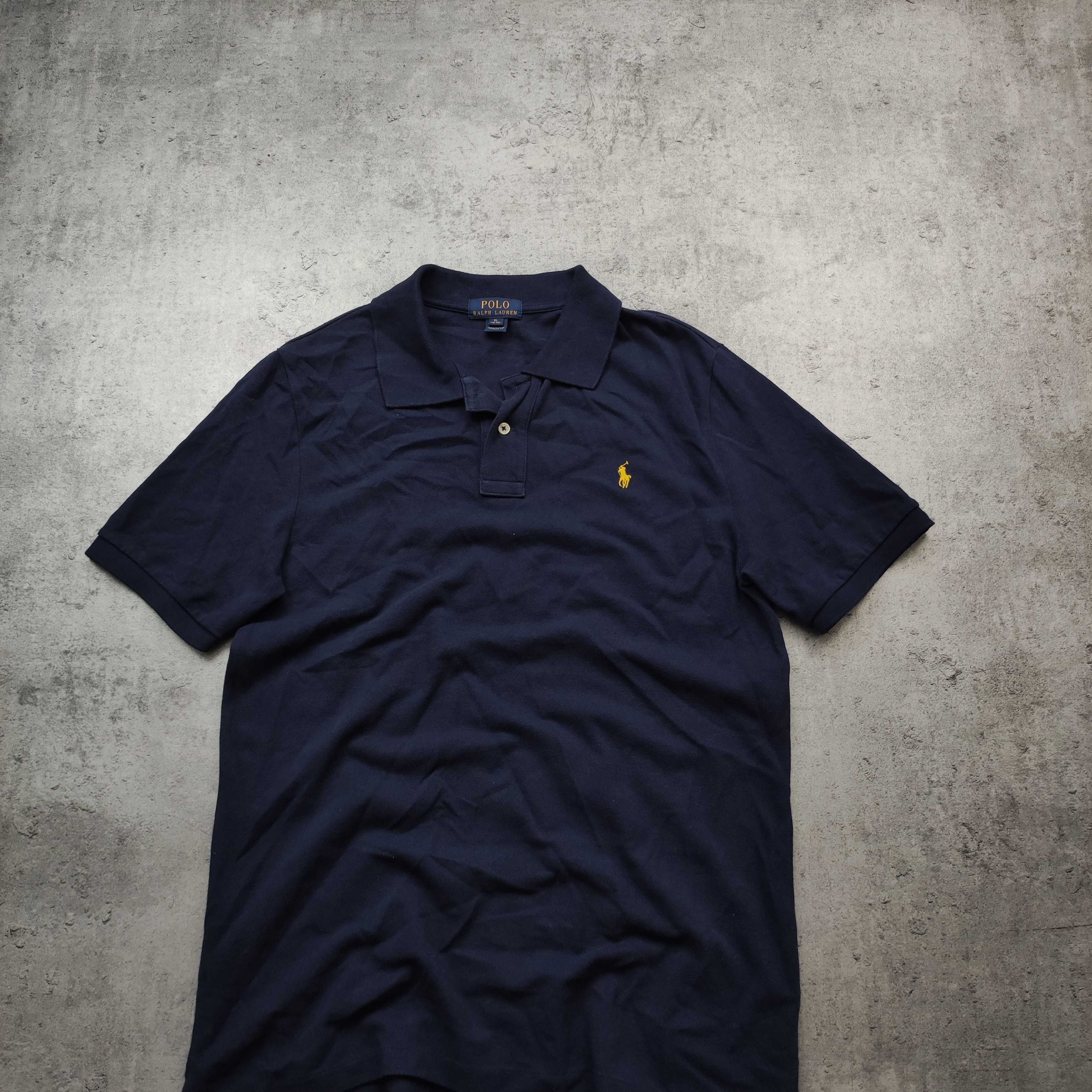 MĘSKA PREMIUM Granatowa Koszulka Polo Kołnierzyk Ralph Lauren Luxury