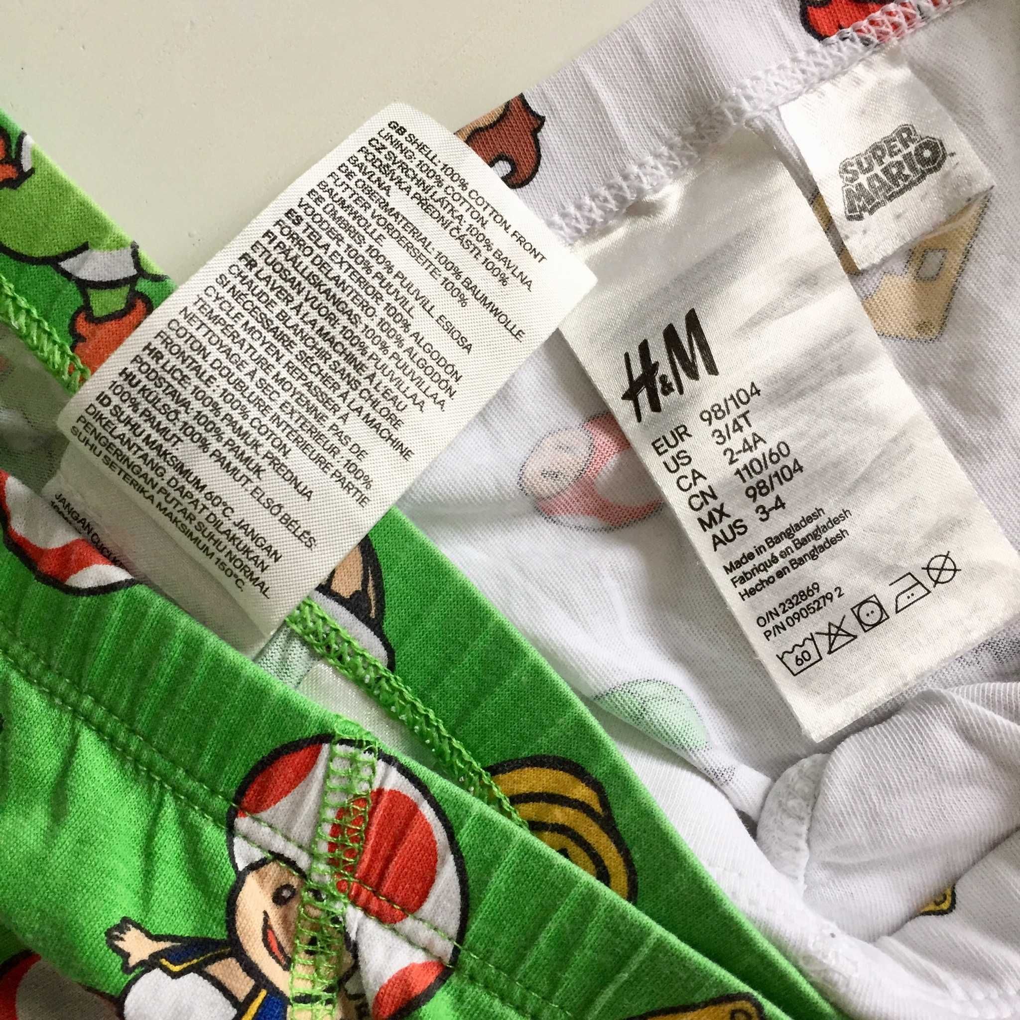 H&M Super Mario 7x SLIPKI 98/104 Majtki slipy chłopięce 6-pak IDEAŁ