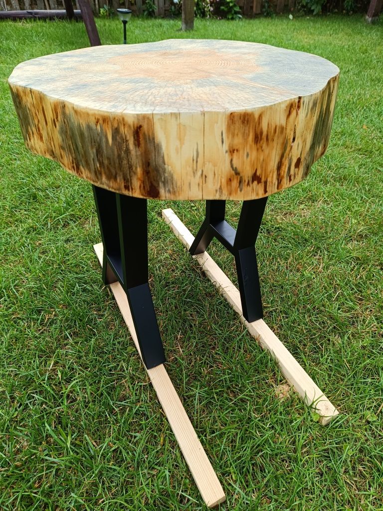 Stolik kawowy, plaster drewna