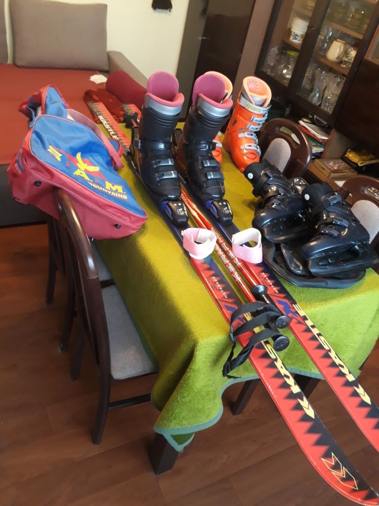 Narty, buty narciarskie, łyżwy panczeny