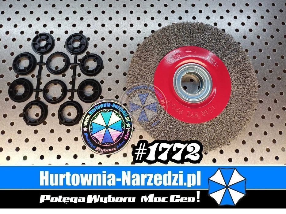 Szczotka Tarczowa 200mm + Redukcje  szczotka druciana 200mm