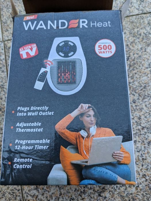 Aquecedor de tomada c/comando, 500w