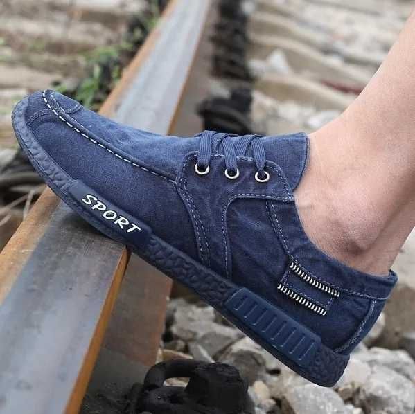 Sapatos para homem em ganga