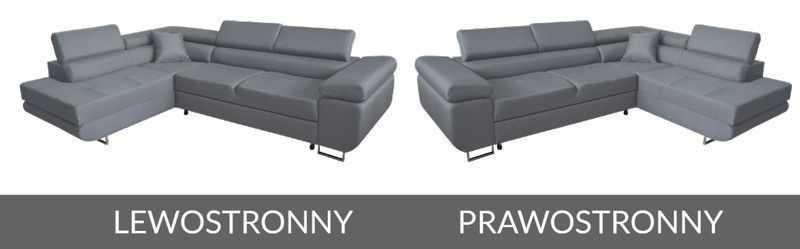 Narożnik MIAMI L sprężyny RUCHOME ZAGŁÓWKI funkcja spania