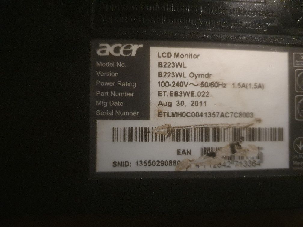 Монитор Acer на запчасти