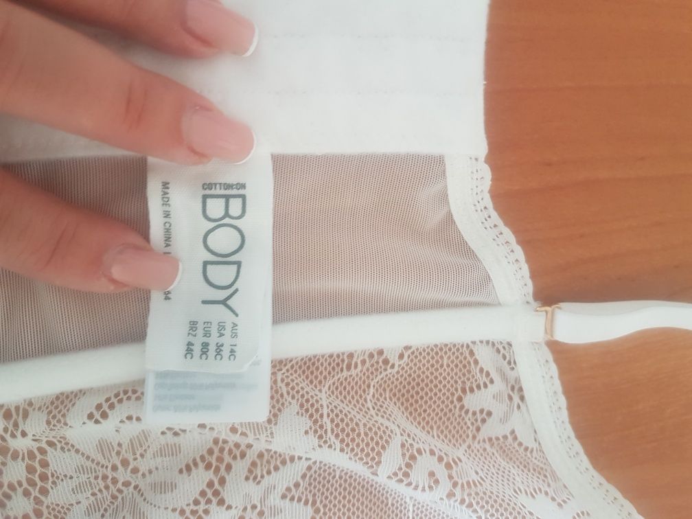 gorset stanik biustonosz Cotton on Body 85B 80C biały NOWY