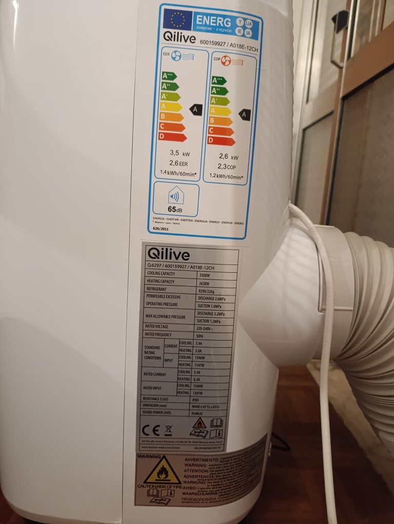 Modelo típico: Qilive Q.6297 / Q.6894 (frio e calor – 12.000 BTU)