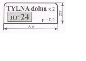 szyba tylna dolna Ursus 1604 Typ 1204 Kunów, C-385 stary typ ACX170i