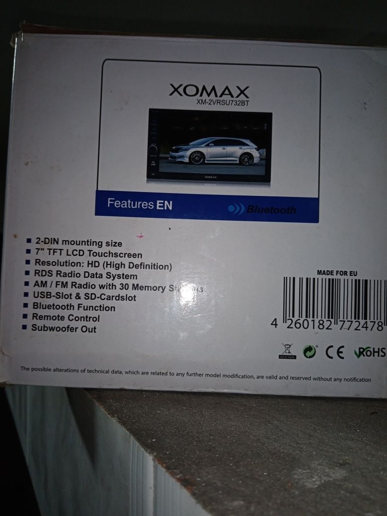 Rádio xomax 2din