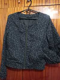 Женская ветровка, короткая курточка тканевая, модная, леопард animal