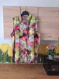 Cudowna tunika koszulowa George rozmiar 52 len/wiskoza, kwiaty