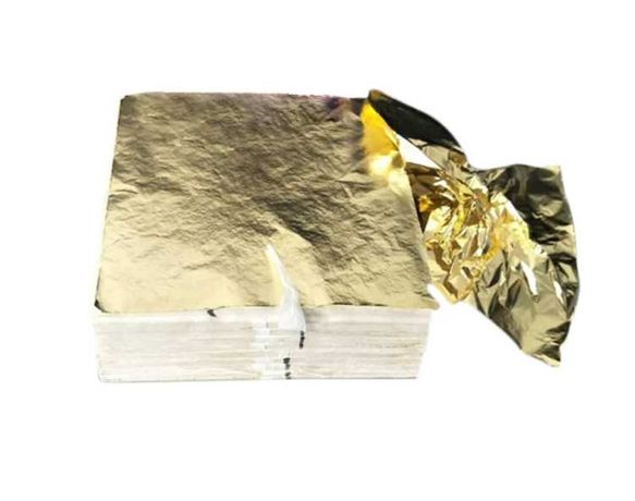 Szlagmetal Folia do złoceń płatki 14x14cm 20 sztuk Złota Srebrna Miedź