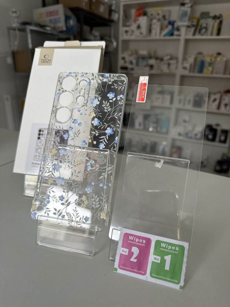 Szkło hartowane i etui Tech-Protect kwiaty do SAMSUNG S25 ULTRA