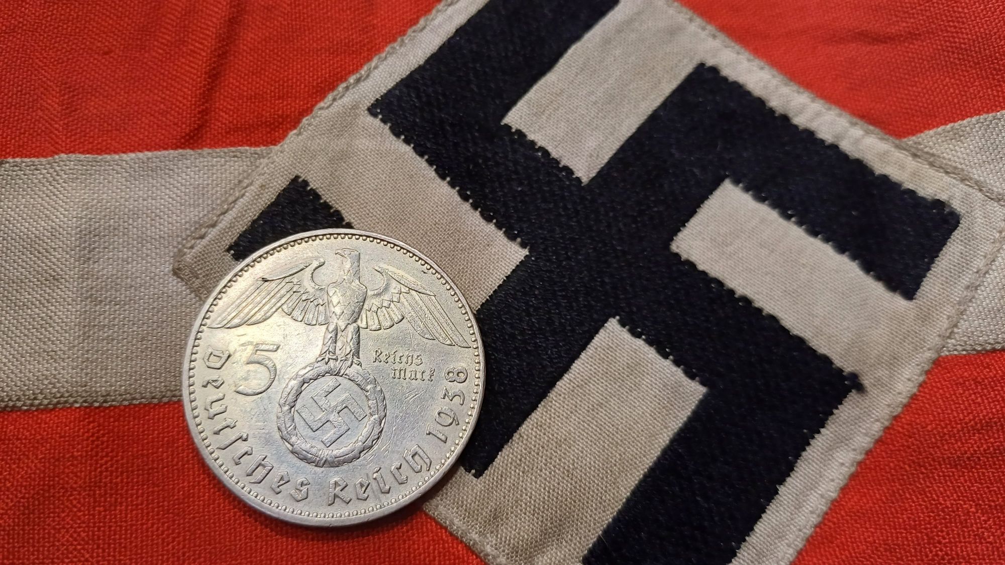 PROMOÇÃO--5 reichsmark 1938 J--escassa--Alemanha nazi-suástica ORIGINA