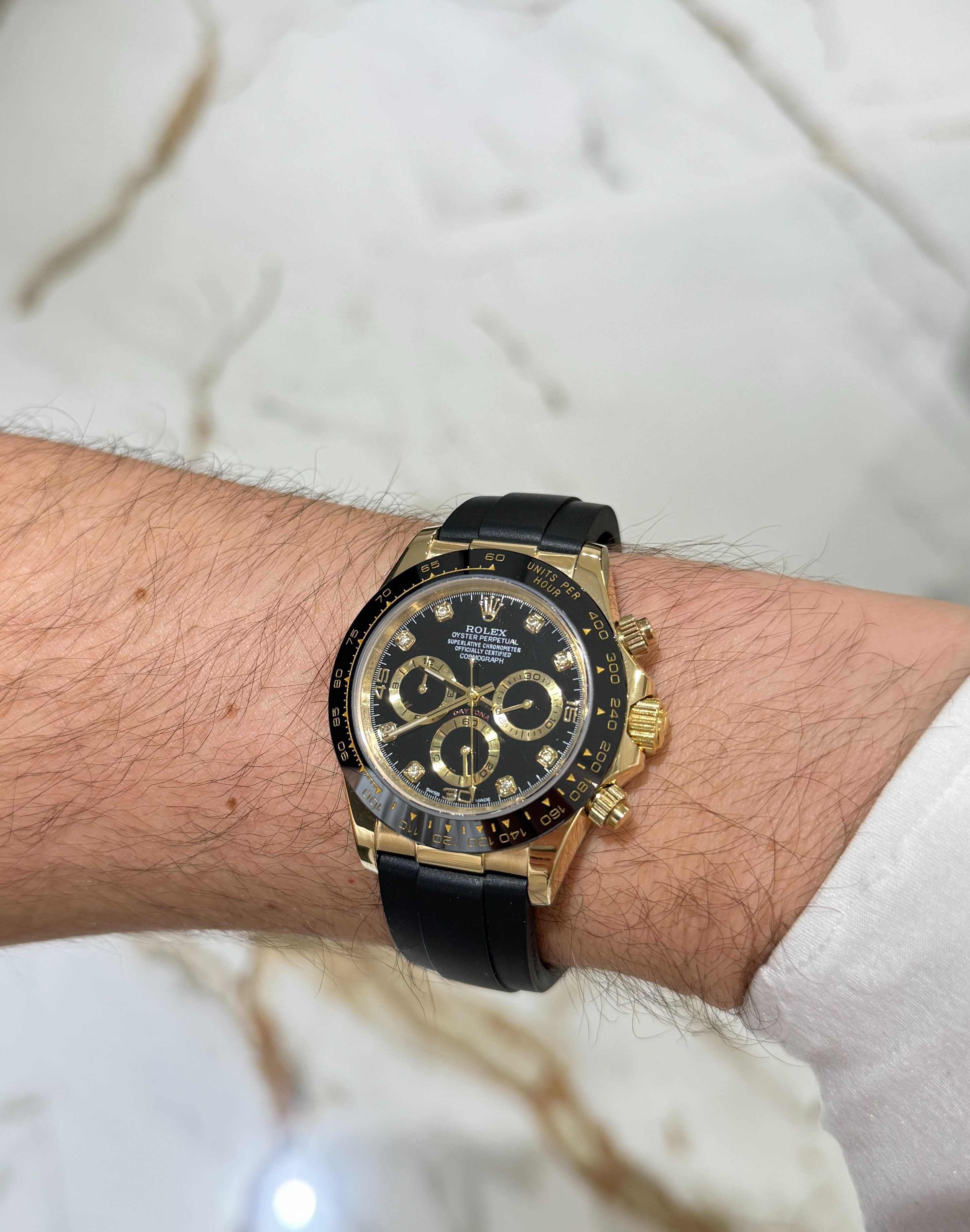 Rolex Daytona 40mm / gumowa / diamentowa tarcza